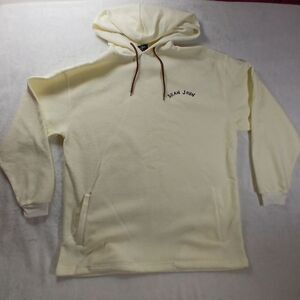 Y2k Sean John Pullover Fleece Drawstring Embroided Hoodie White Size Men XL